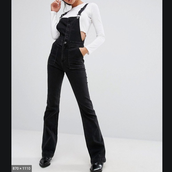 high waisted black overalls